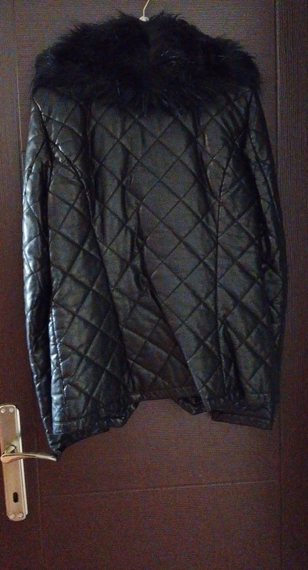 Bayan kürk yakalı deri mont - Görsel 3