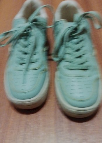 Yeşil Bağcıklı Kadın Spor Ayakkabı - Görsel 2