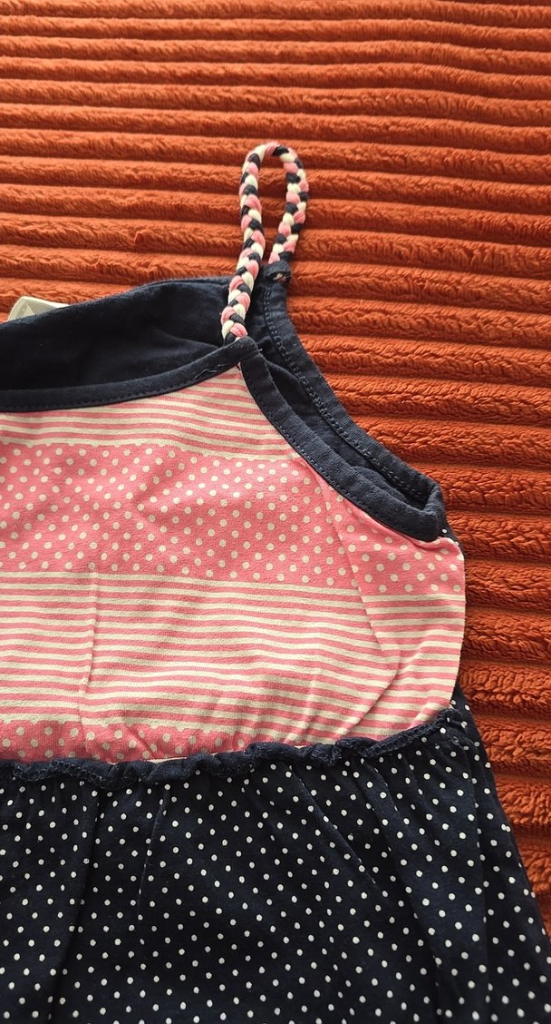 Puantiyeli ve Pembe Detaylı Uzun gecelik - Görsel 3