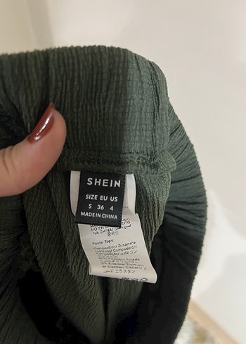 Kadın Koyu Yeşil Keten Kısa Kollu Tişört - Görsel 5