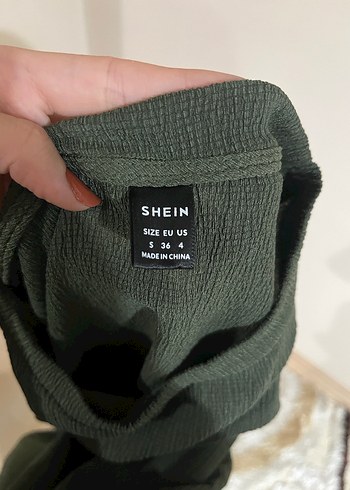 Kadın Koyu Yeşil Keten Kısa Kollu Tişört - Görsel 4