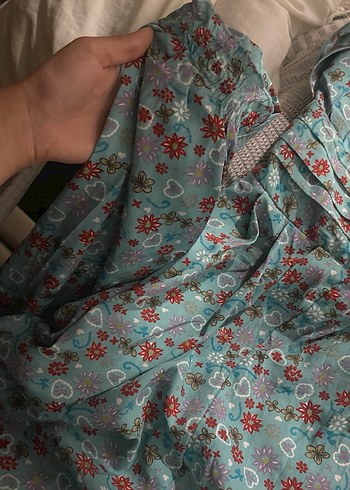 Turkuaz Desenli Bohem Elbise - Görsel 3