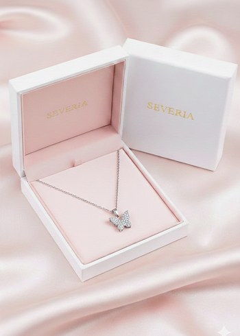 Çelik Silver Kelebek Kolye - Görsel 2