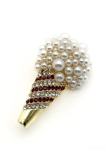 İnci ve Taş Detaylı Modern Klasik Broş - Görsel 2
