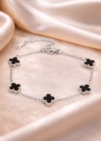 Silver Çelik Yonca Bileklik - Görsel 2