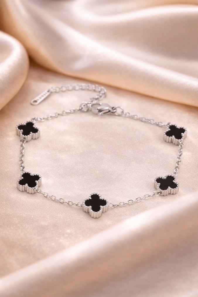 Silver Çelik Yonca Bileklik - Görsel 2