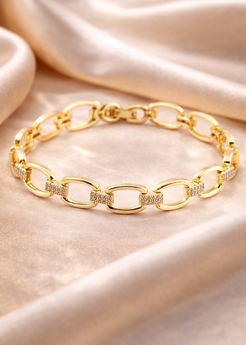 Modern 14k Kadın Bileklik Gold - Görsel 2