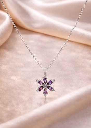 Lotus Çiçeği Zarif Kadın Kolye (Çelik) - Görsel 3