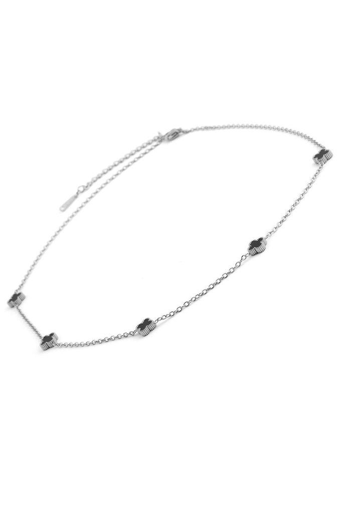 Silver Çelik Yonca Kolye - Görsel 4