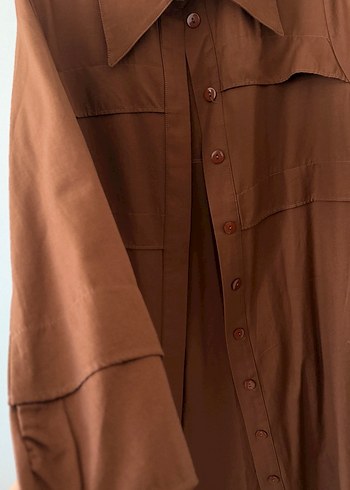 Kahverengi/Taba Mevsimlik ince trençkot - Görsel 2