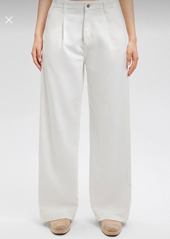 Kadın Beyaz Regular Fit Pantolon 25/30 - Görsel 5