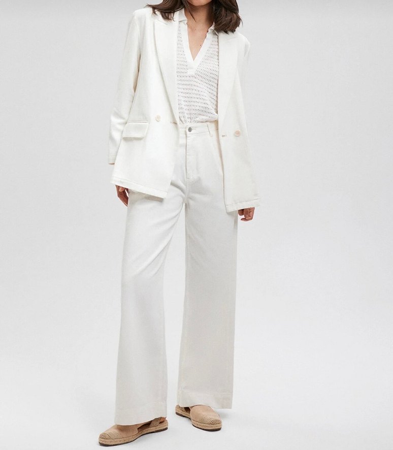 Kadın Beyaz Regular Fit Pantolon 25/30 - Görsel 2