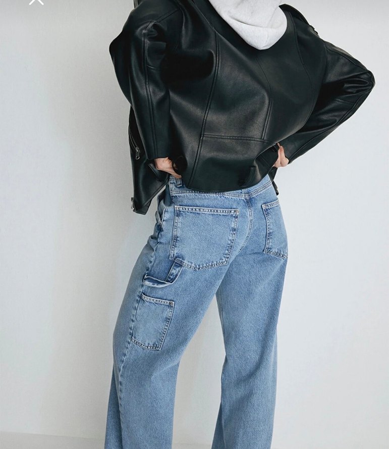 Kadın Mavi Loose Fit Midi Denim Jean - Görsel 5