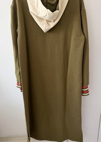 Kadın Haki Uzun Kapüşonlu Tunik - Görsel 8