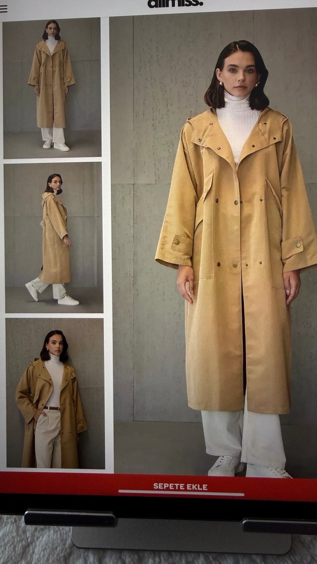 Camel Kadın Trençkot - Görsel 4