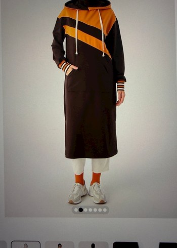 Acı kahve Turuncu Uzun Triko Tunik - Görsel 5