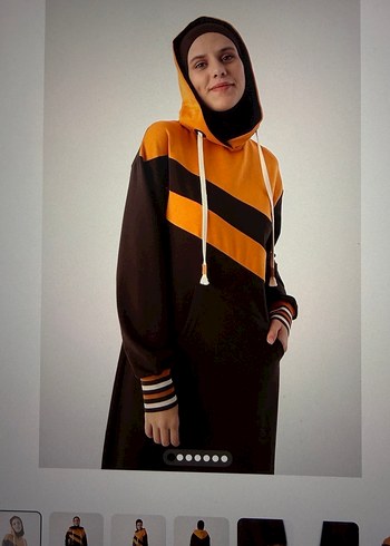 Acı kahve Turuncu Uzun Triko Tunik - Görsel 6