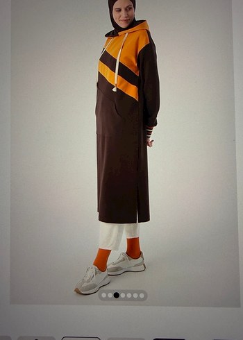 Acı kahve Turuncu Uzun Triko Tunik - Görsel 4