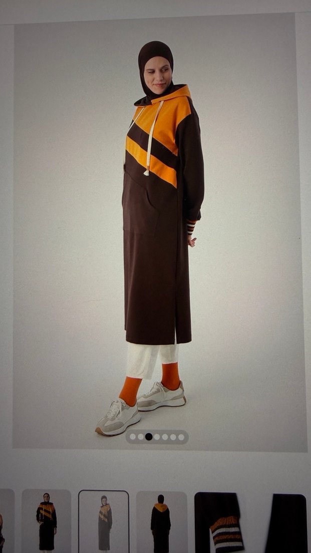 Acı kahve Turuncu Uzun Triko Tunik - Görsel 4