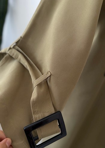 Yeşil Uzun Kemerli Kadın Trençkot - Görsel 7