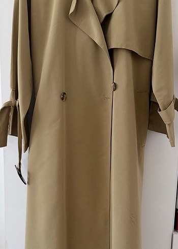 Yeşil Uzun Kemerli Kadın Trençkot - Görsel 8