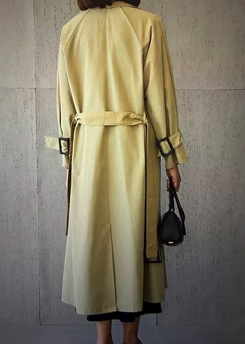 Yeşil Uzun Kemerli Kadın Trençkot - Görsel 2