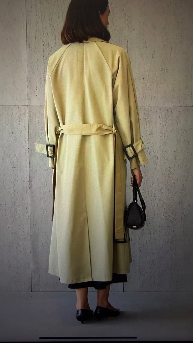 Yeşil Uzun Kemerli Kadın Trençkot - Görsel 2