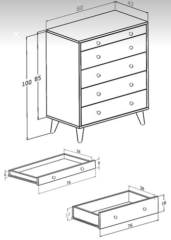 Ahşap Beyaz çekmece - Görsel 5