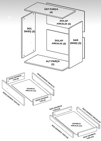 Ahşap Beyaz çekmece - Görsel 4
