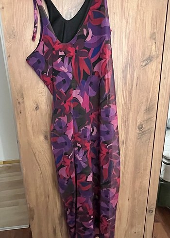 Mor Bağlamalı İp Askılı Bohem elbise - Görsel 2