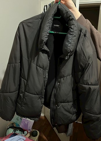 Pull&bear marka Düğmeli Siyah Kadın Kışlık Mont - Görsel 2