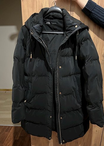 Zara marka Siyah Fermuarlı Kadın Kışlık Mont - Görsel 3