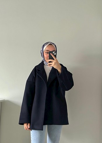 Zara Lacivert Midi Kadın kaban