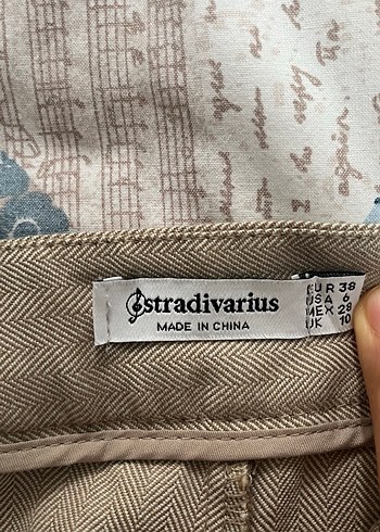 38 Beden Stradivarius Düğmeli Bej Kadın Kumaş Pantolon