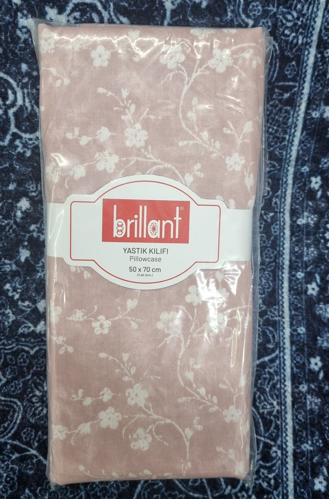 BRILLANT YASTIK KILIFI 2 li Pastel Pembe Çiçek desenli - Görsel 3
