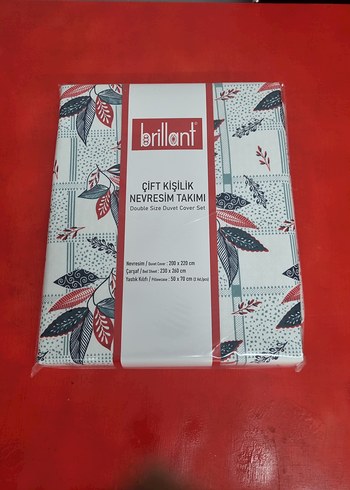 Beden kırmızı Renk BIRILLAT Çift Kişilik Baskılı Nevresim Takımı