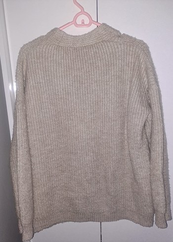 Bej Triko Kadın Hırka Uzun Kollu - Görsel 2