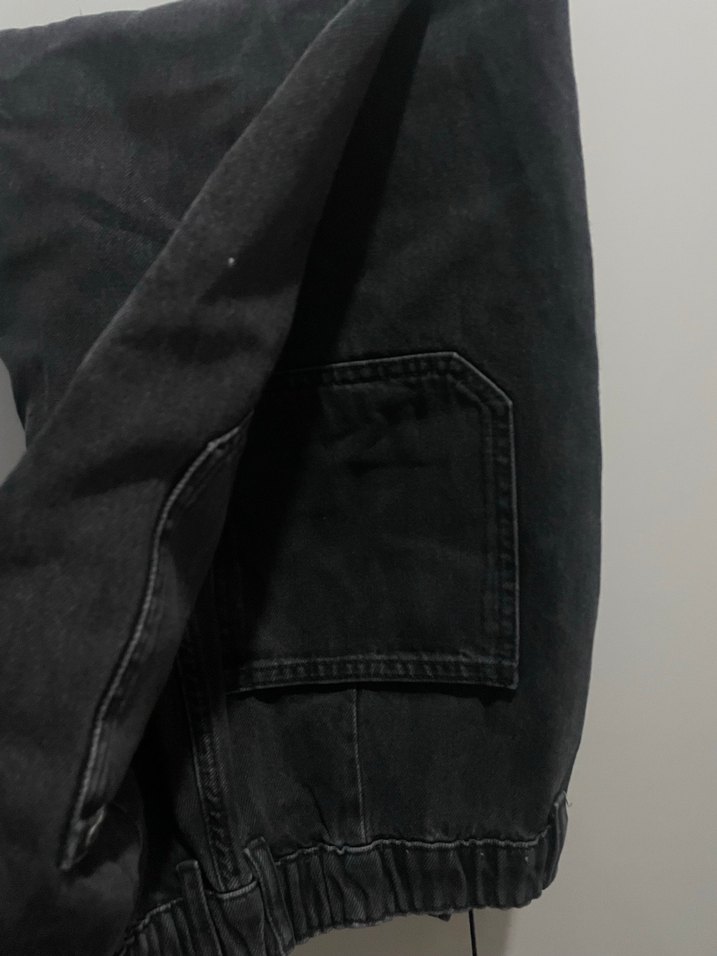 Gri Fermuarlı Bol Kesim Midi Kot Pantolon - Görsel 3