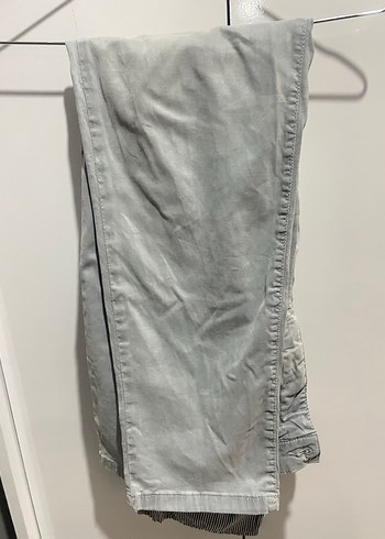 Ava Gri Düğmeli Keten erkek ve gri erkek kot Pantolon - Görsel 2