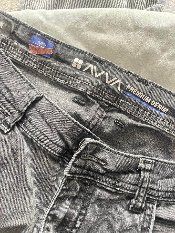 Ava Gri Düğmeli Keten erkek ve gri erkek kot Pantolon - Görsel 3