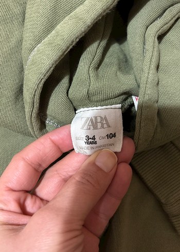 Kapüşonlu Gri-Yeşil Erkek Çocuk Sweatshirt - Görsel 2