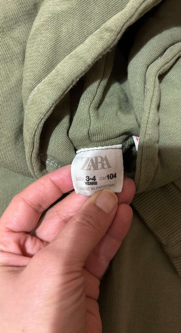 Kapüşonlu Gri-Yeşil Erkek Çocuk Sweatshirt - Görsel 2