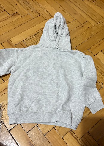 Gri Kapüşonlu Rahat Kesim Kadın Sweatshirt - Görsel 2