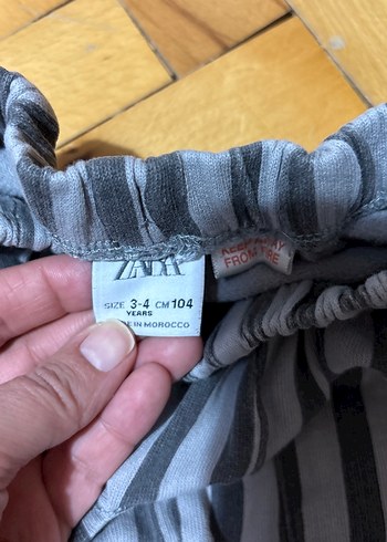 Çizgili Erkek Çocuk Geniş Kesim Keten Pantolon - Görsel 3