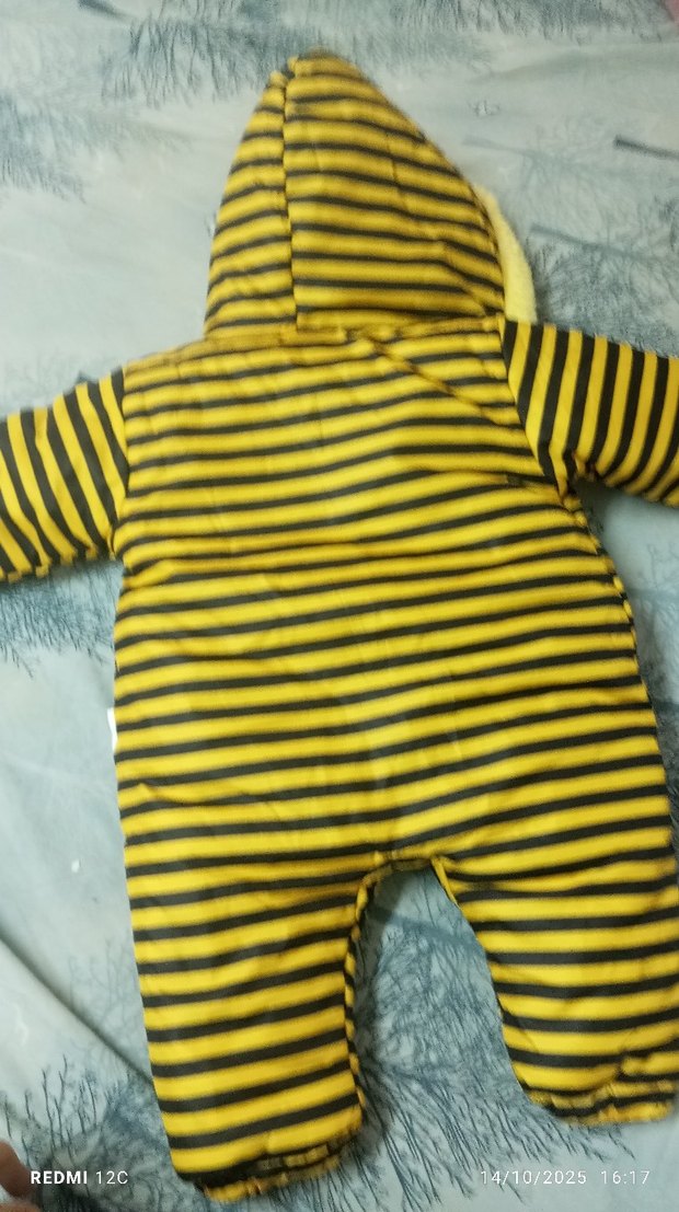 Sarı Zebra Desenli Bebek Tulumu - Görsel 3