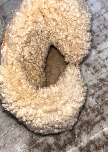 Kız Çocuk Kahverengi Kürklü Sıcak Ev Terliği - Görsel 4