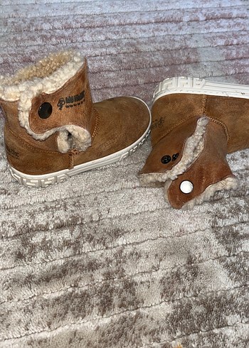 Kız Çocuk Kahverengi Kürklü Sıcak Ev Terliği - Görsel 5