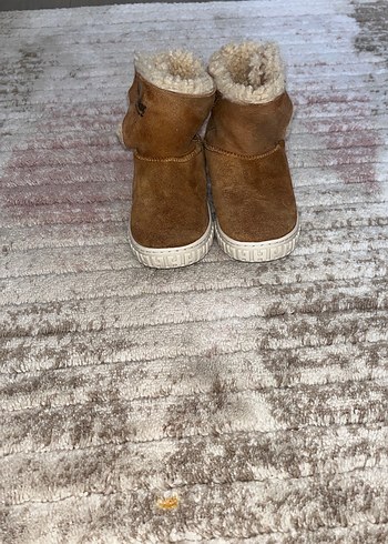 Kız Çocuk Kahverengi Kürklü Sıcak Ev Terliği - Görsel 6