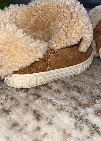 Kız Çocuk Kahverengi Kürklü Sıcak Ev Terliği - Görsel 9