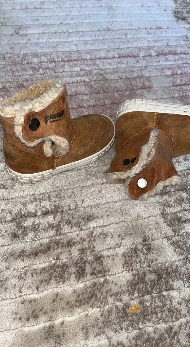 Kız Çocuk Kahverengi Kürklü Sıcak Ev Terliği - Görsel 5